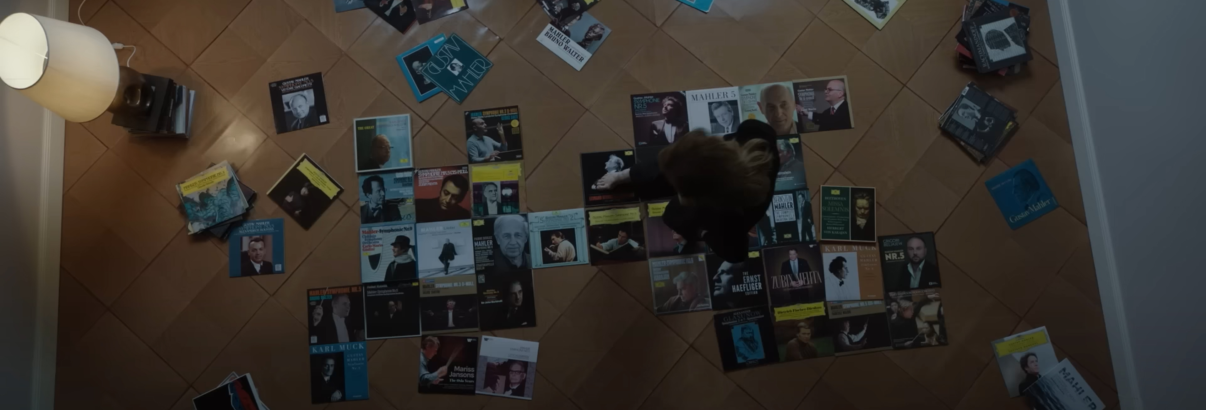 Records on the floor.