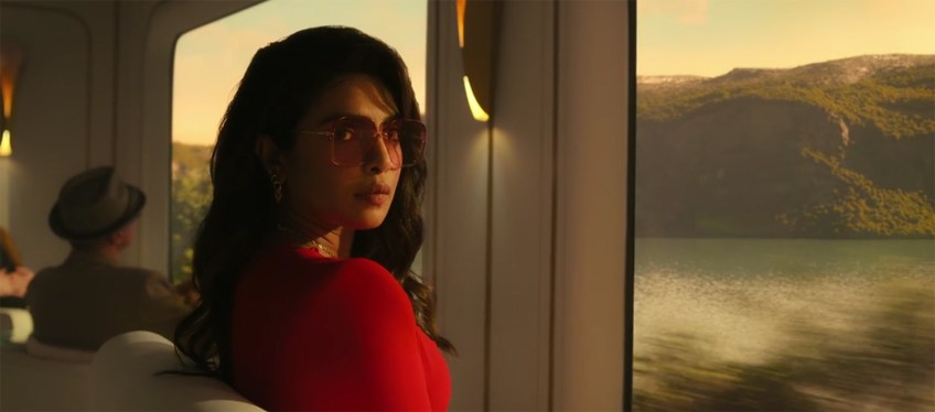 Grace in a red dress.