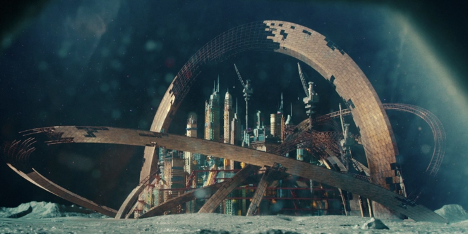 An abandoned mega-city on the surface of The Moon