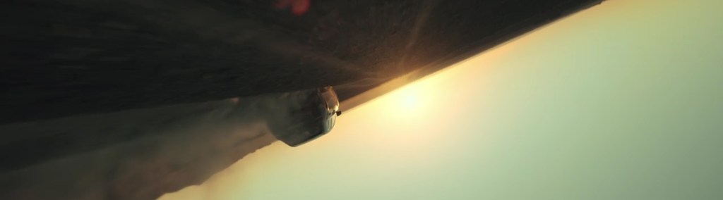 A car travels to a black site.