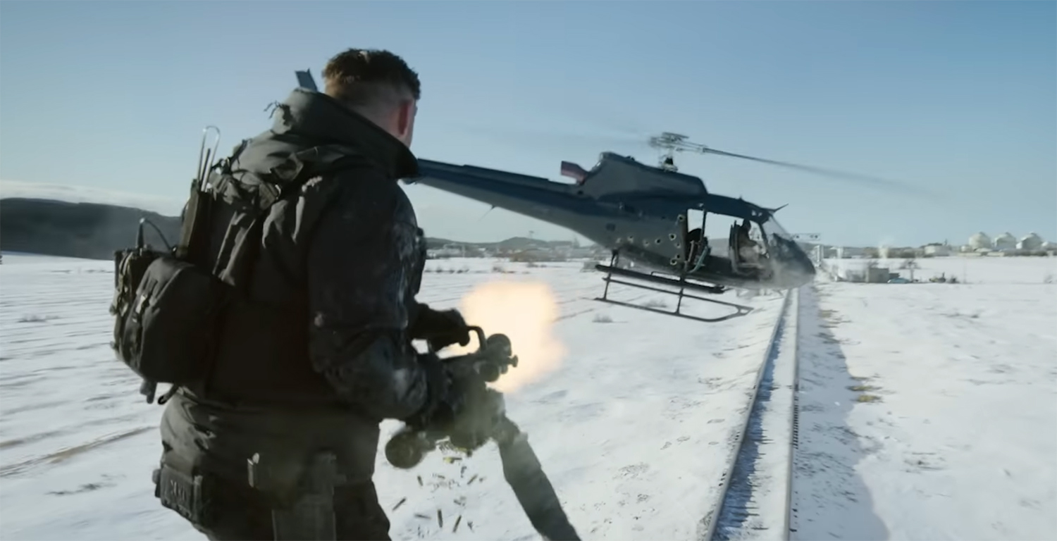 Chris Hemsworth takes out a helicopter.