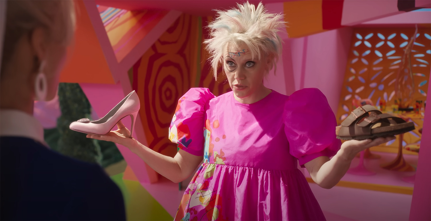 Weird Barbie offers Barbie a choice.