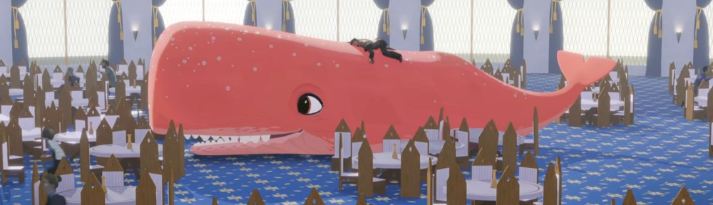 Nimona shapeshifts into a Whale