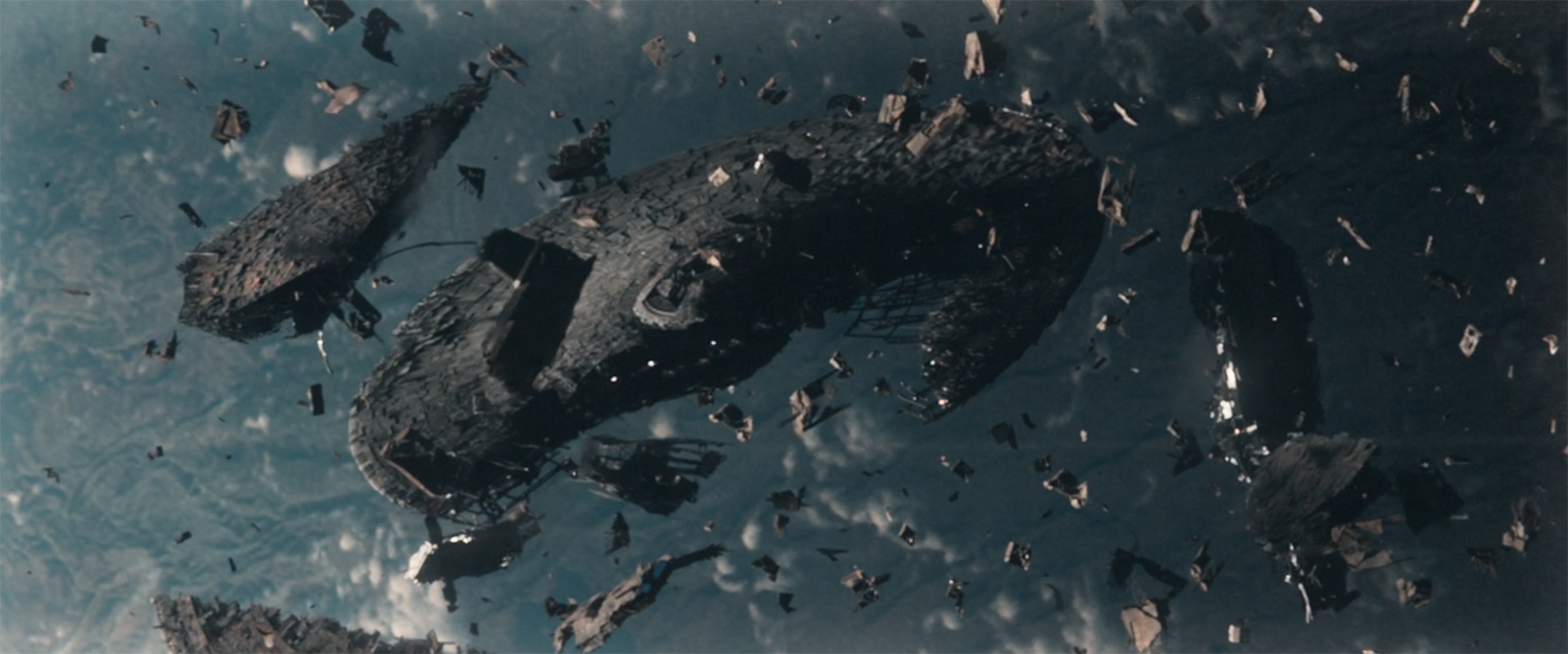 USS Cayuga in ruins.