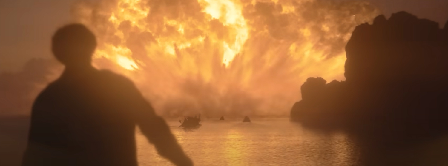 The world explodes in the distance.