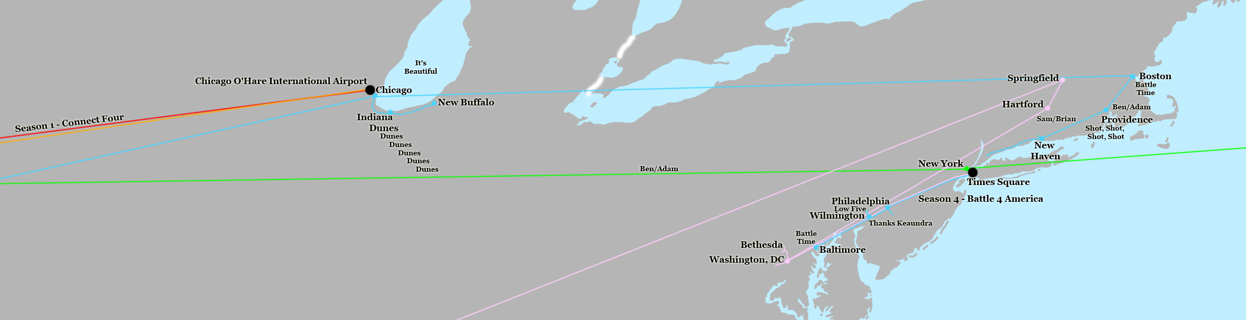 Jet Lag Map of New England