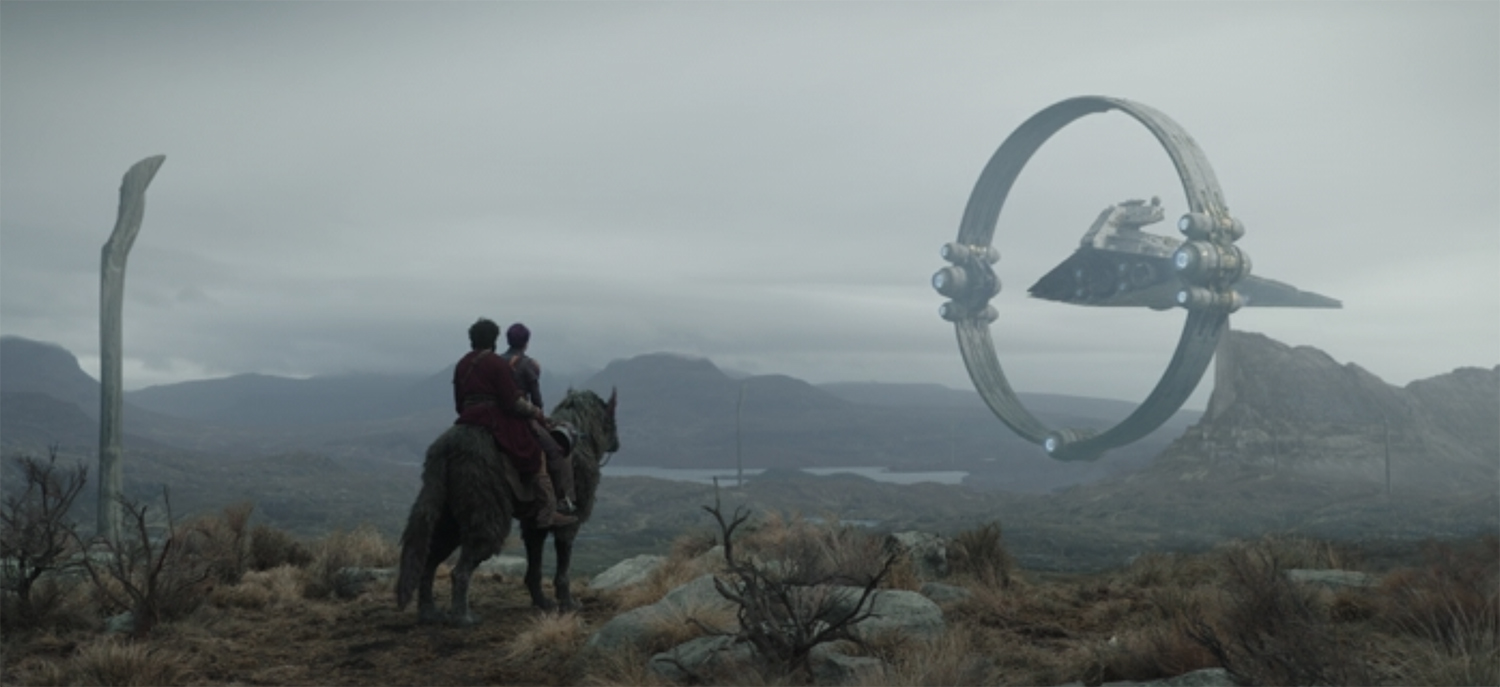 Looking at the ring docking with the space destroyer.