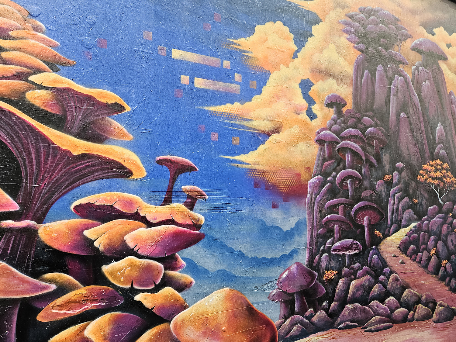 Mushroom Street Art in Melbourne.