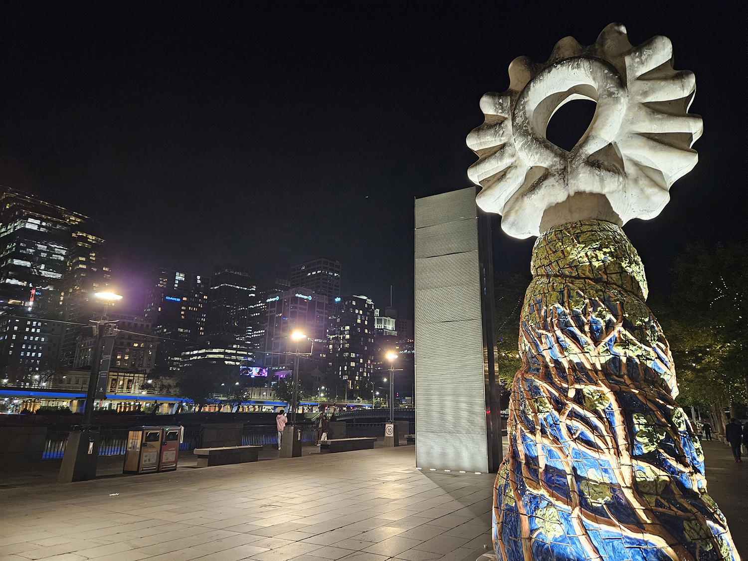 A statue along the Yarra River.