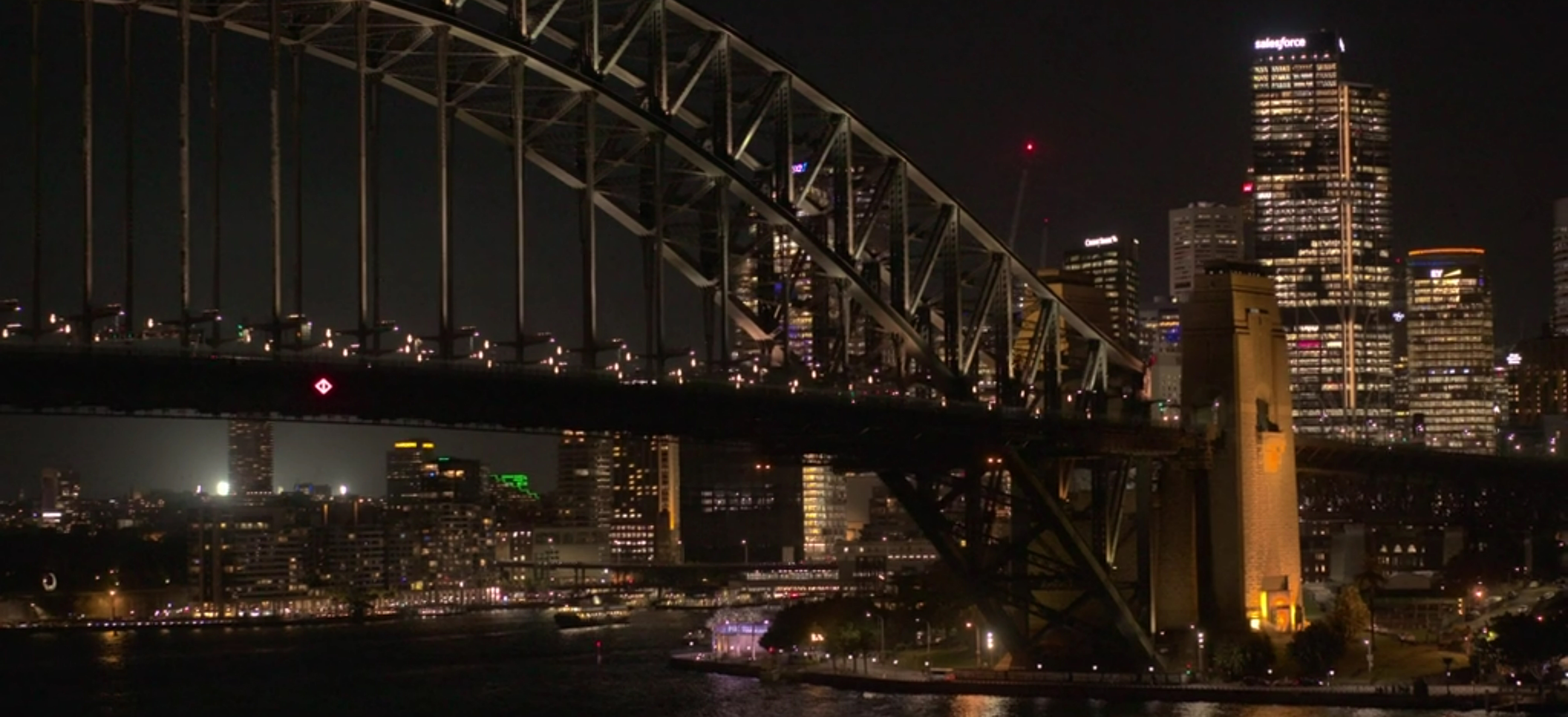 The Syndey Harbour at night.