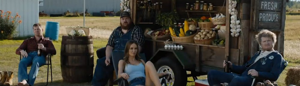 The gang by the produce stand.
