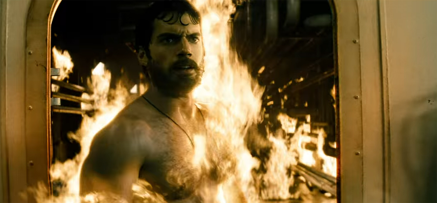 Superman on fire