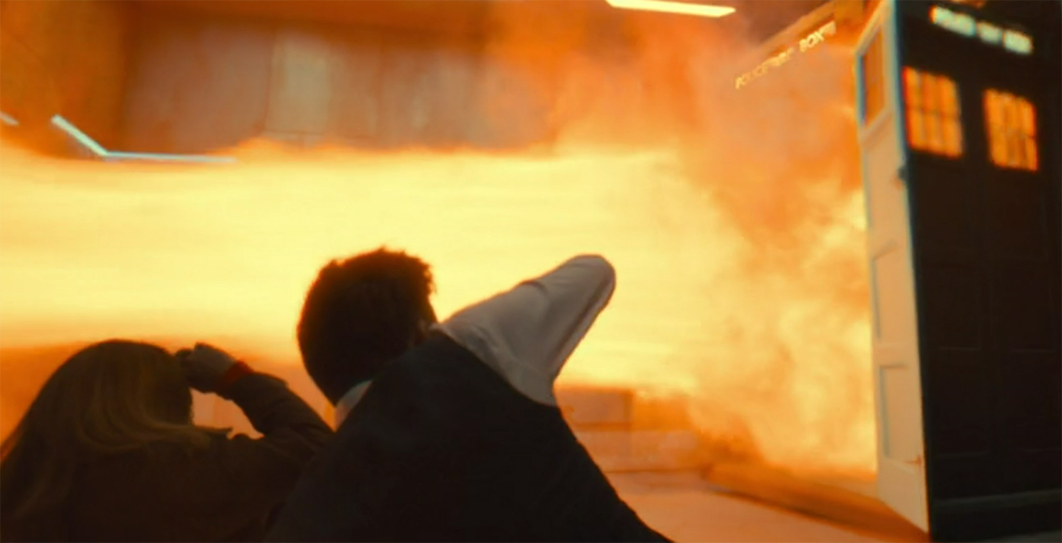 The TARDIS explodes.
