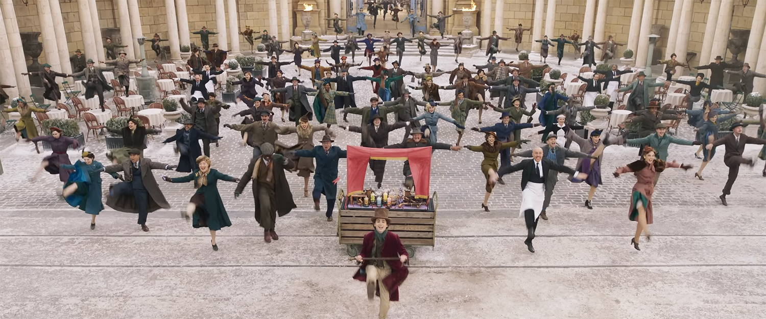 Everyone dancing in a big square.