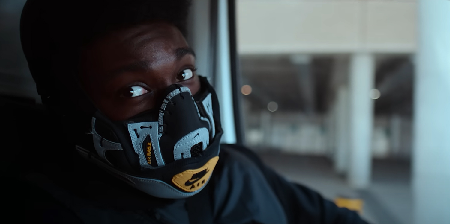 Staples gives a look to the driver of the truck he just hijacked.