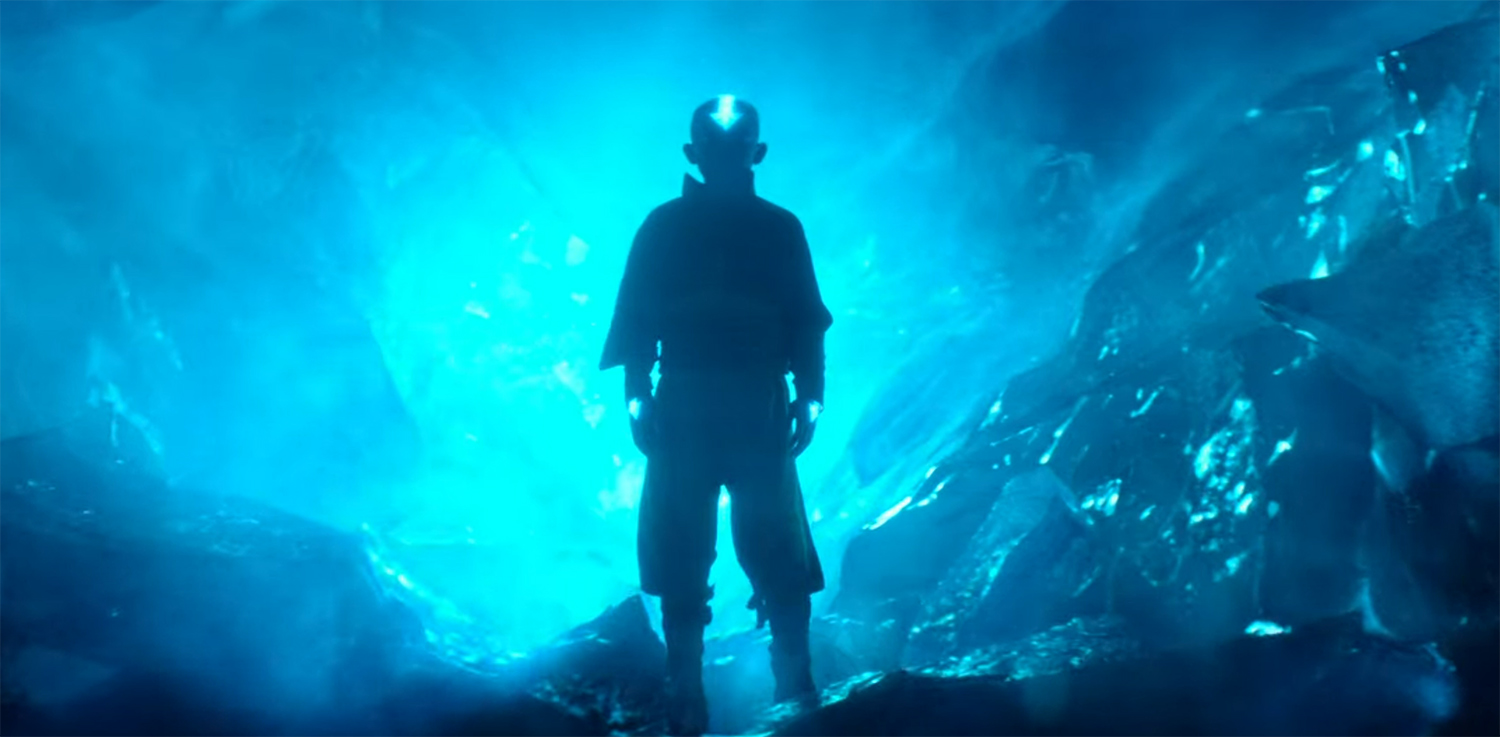 Aang shows his Avatar powers.