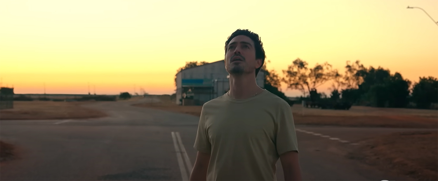 Andy standing in the town.