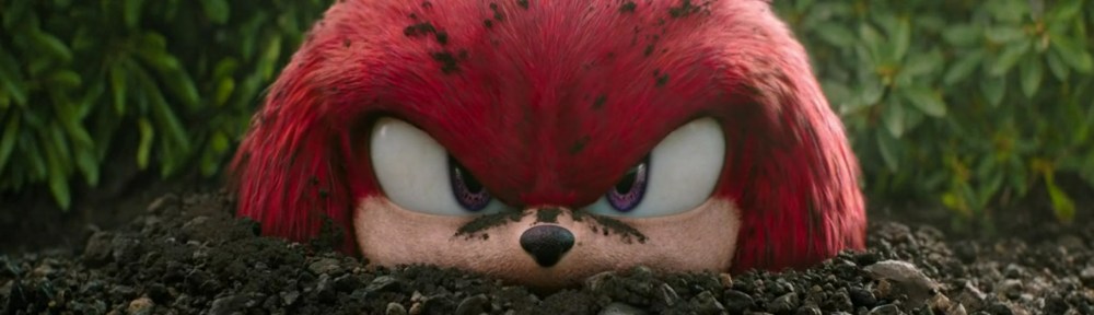 Knuckles burrows up from the ground.