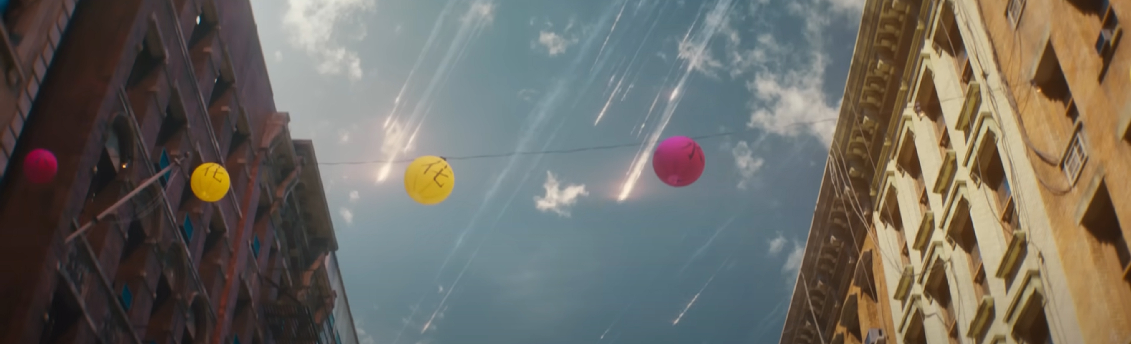 The Aliens arrive in the sky.