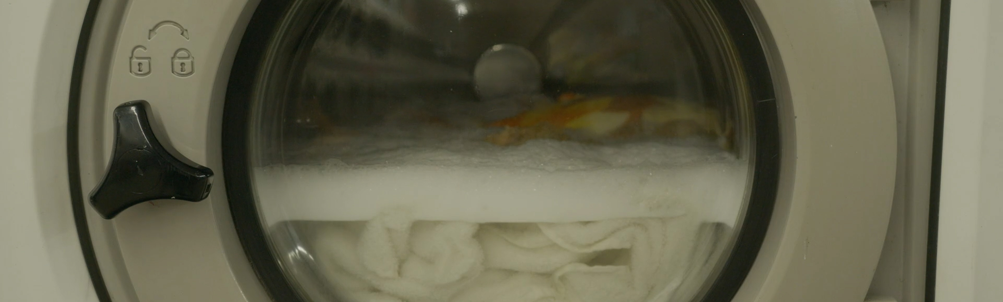 A washing machine about to start.