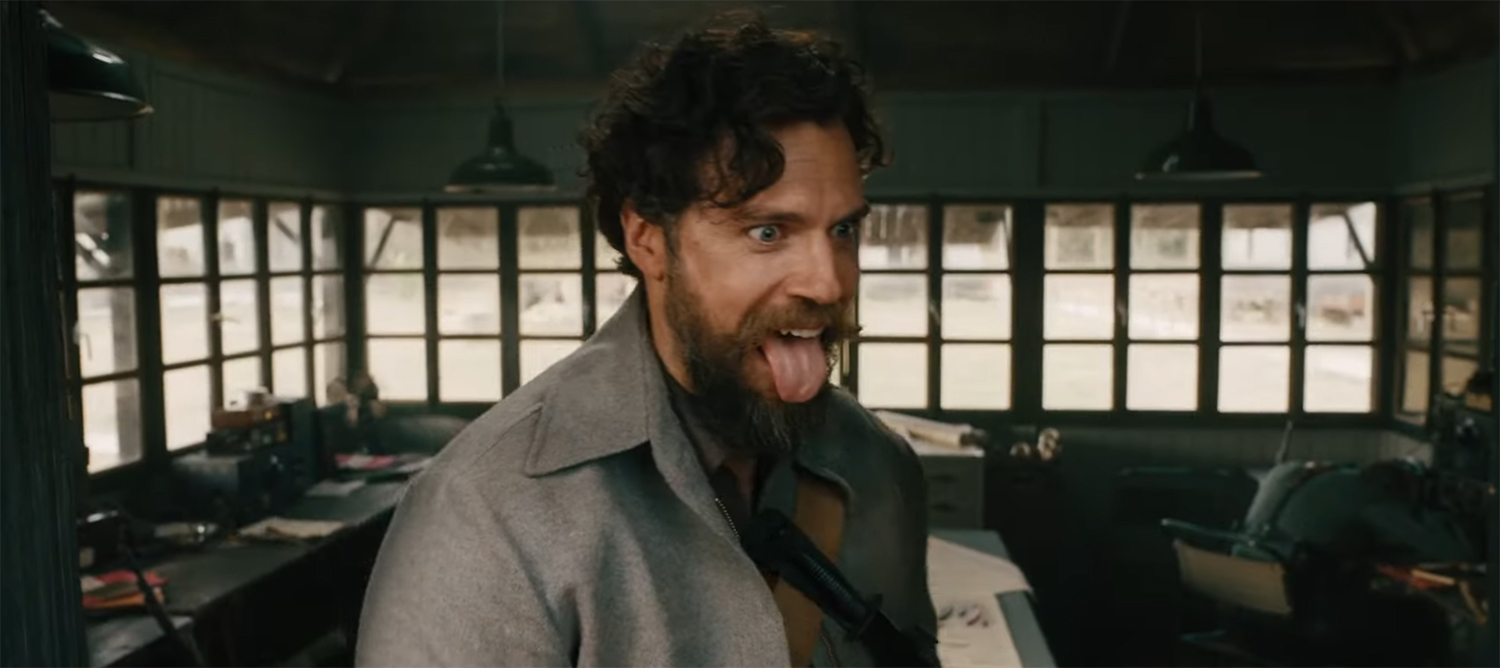 Gus March-Phillips looks manic in the midst of battle.