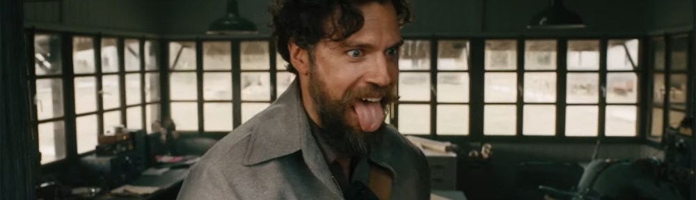 Gus March-Phillips looks manic in the midst of battle.