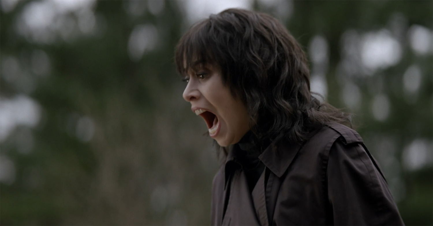 Sofia Falcone screams.