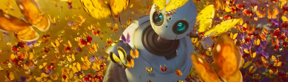 Roz surrounded by butterflies.