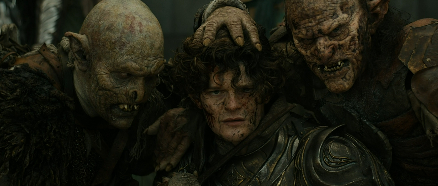 Elrond surrounded by orcs.