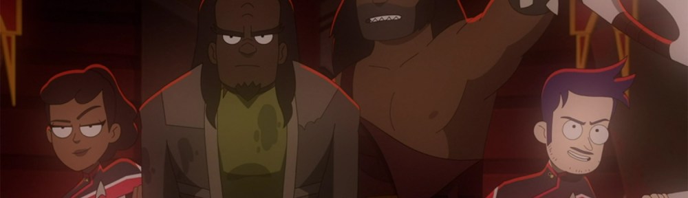 the team arm up with Bat’leths for the first trial.