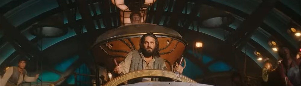 The crew drive the boat.