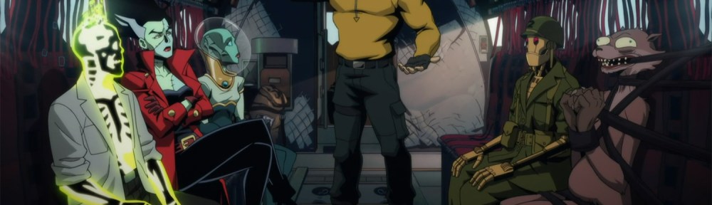 The Creature Commandos on route via a helicopter to their first mission.