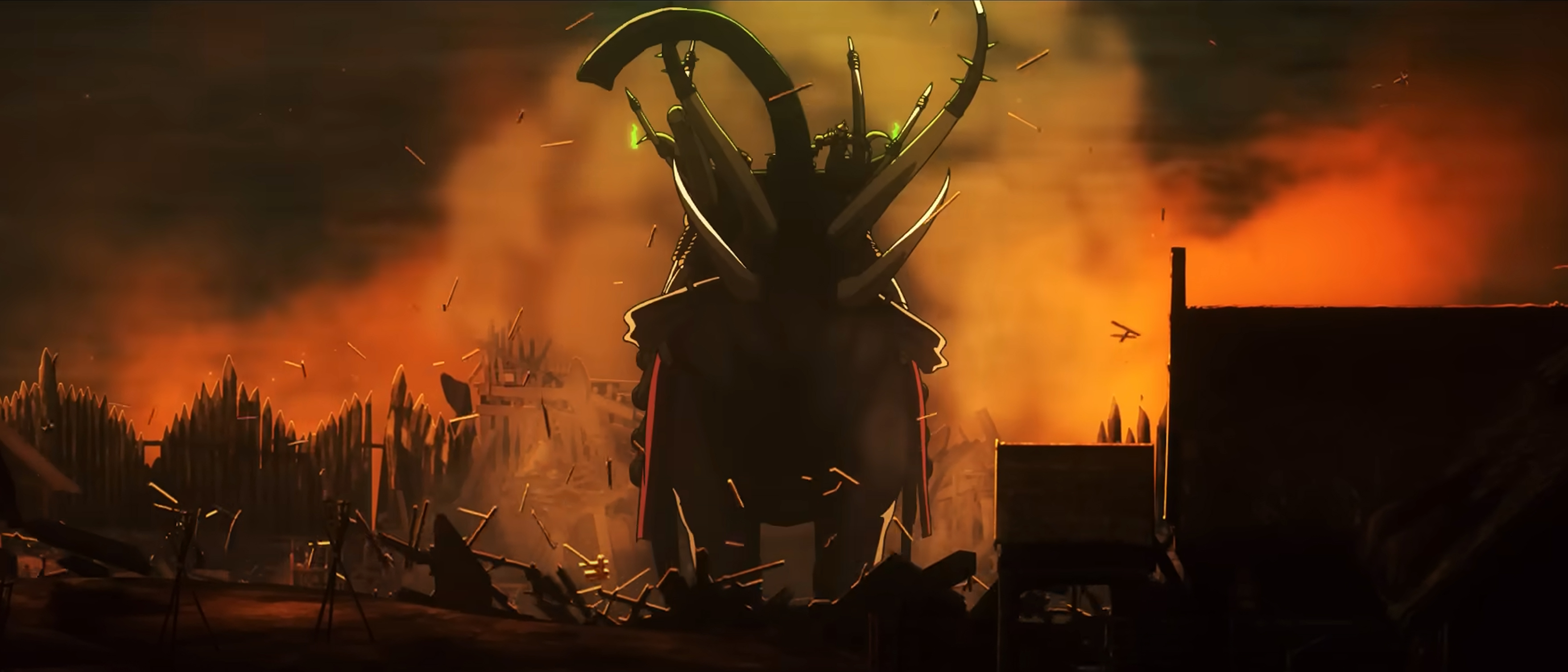 An Oliphant crashes through the walls of Edoras