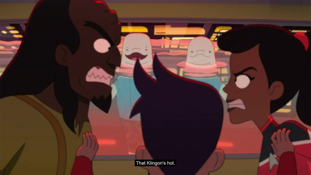 The whales in Cetacean Ops think the Klingons are hot. 