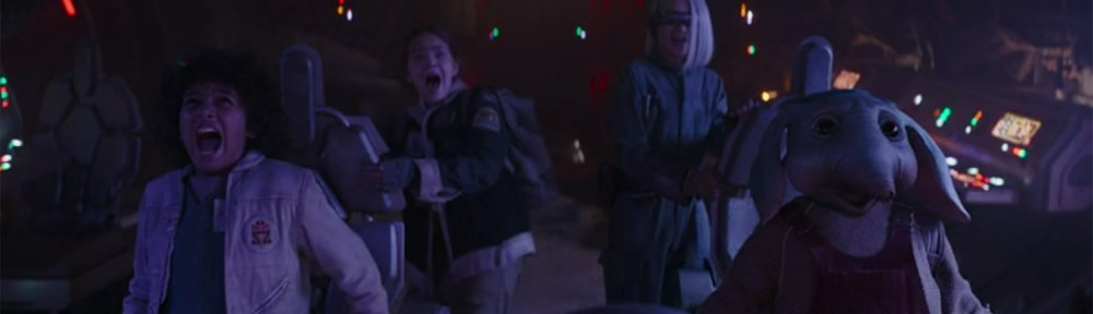 The cast as the ship takes off.