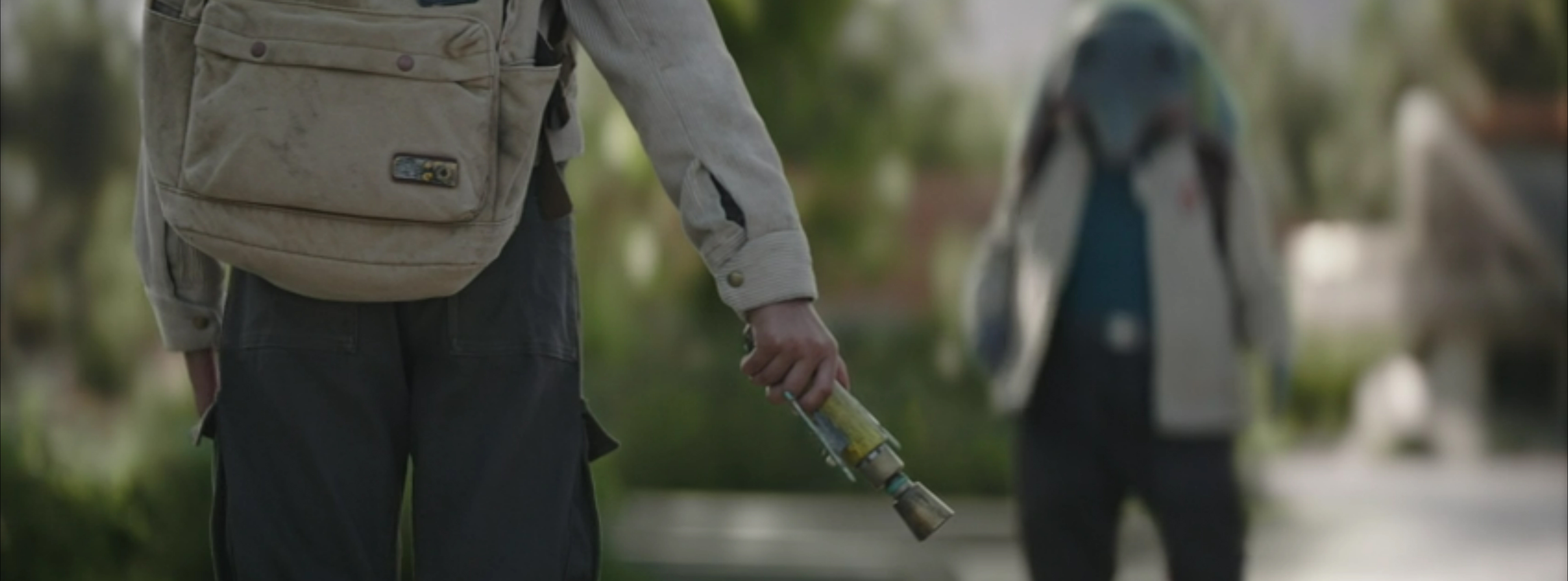 Wim pretends to be a Jedi.