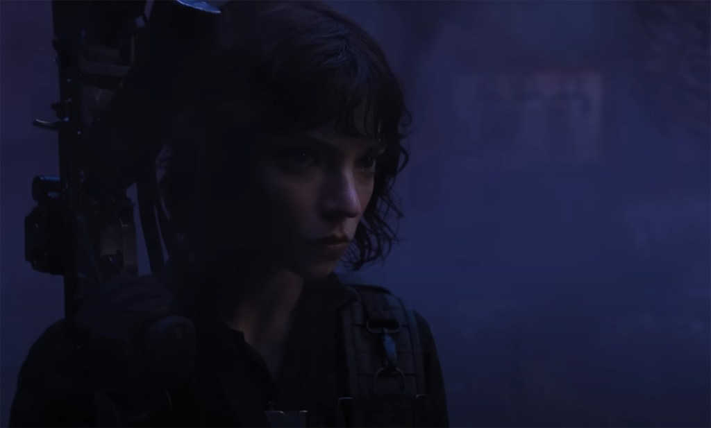 Anna Taylor-Joy in the purple fog.