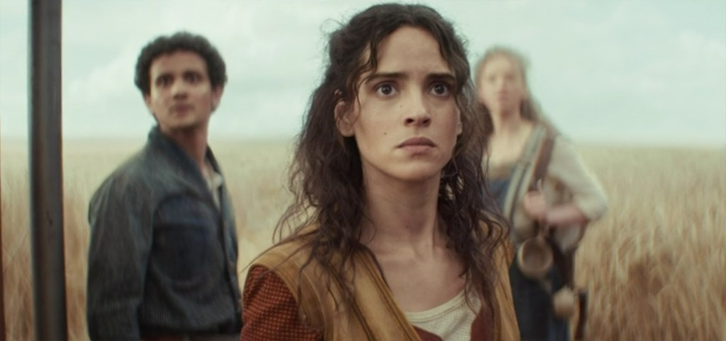 Bix Caleen looks up at a ship coming down from orbit. 