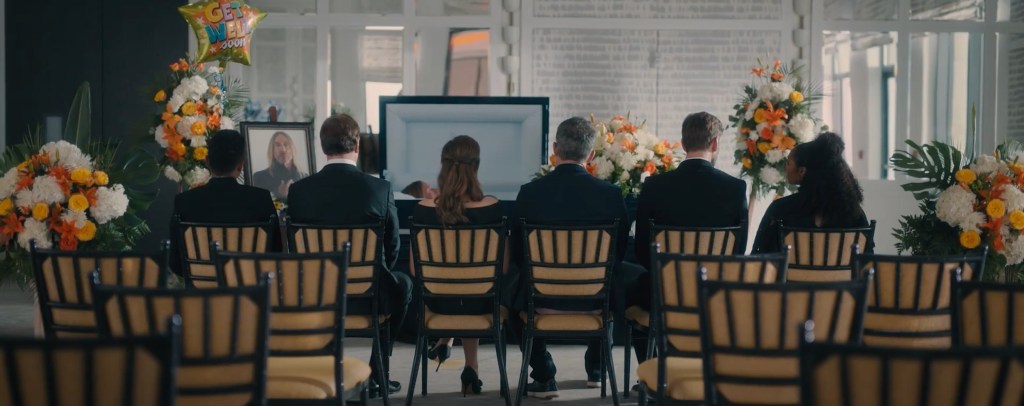 The family at a funeral. 