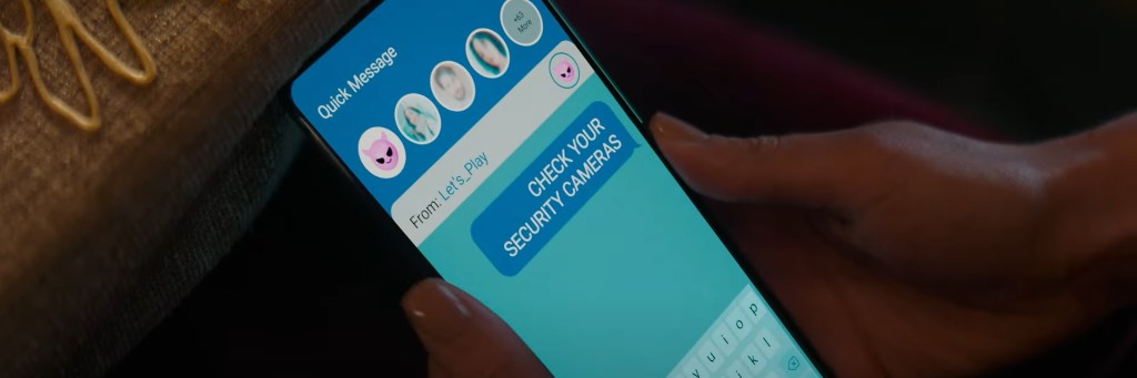 A phone message to check your security cameras. 