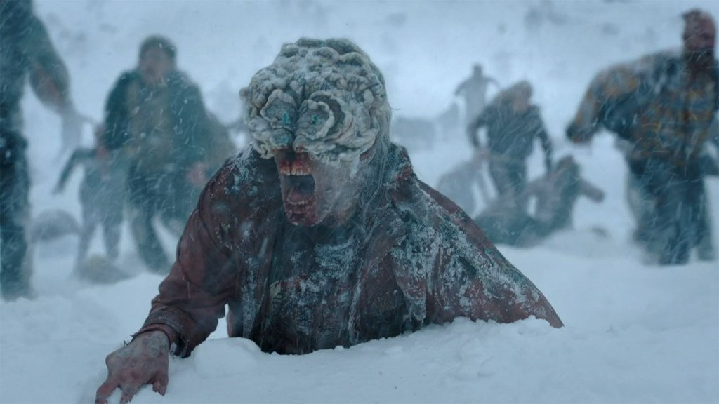 A clicker appears from the snow. 