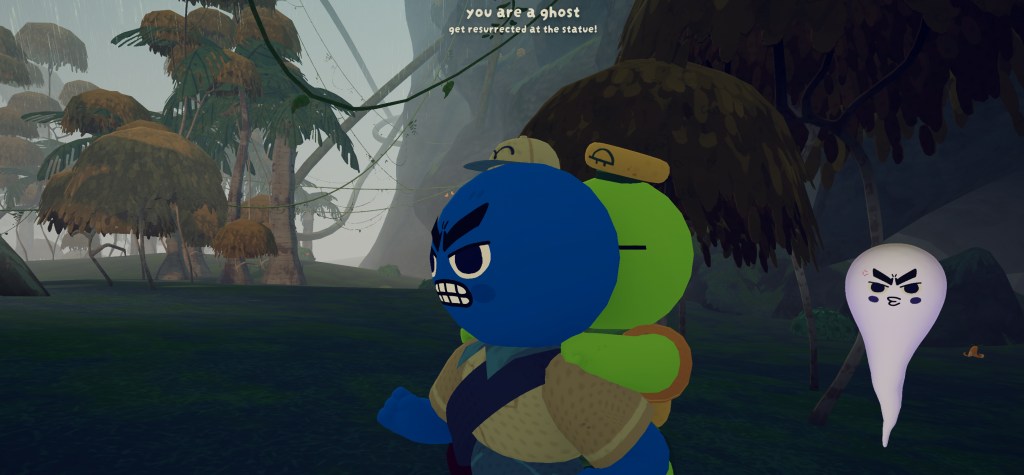 A little due saving another little due while a ghost watches. 