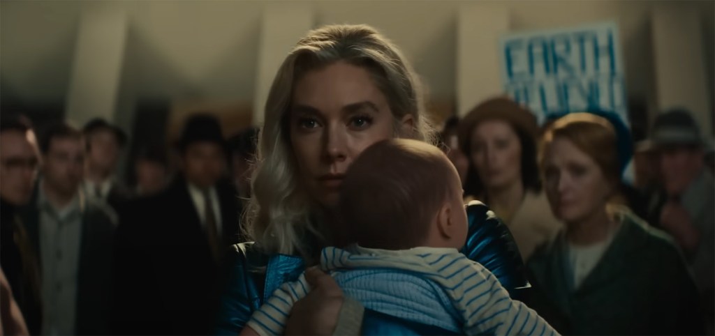 Sue Storm with baby Franklin. 