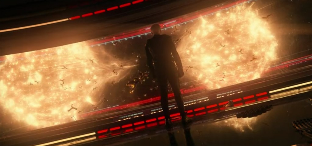 Pike looks out at binary suns as a fleet emerges.