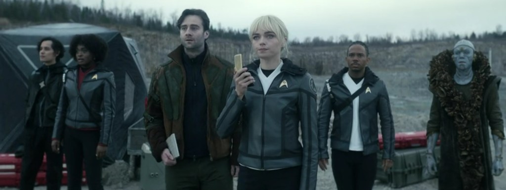 The away team down on the planet.