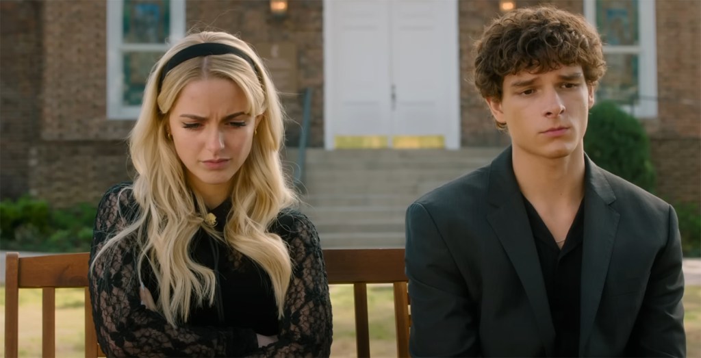 Sitting outside of a funeral. 