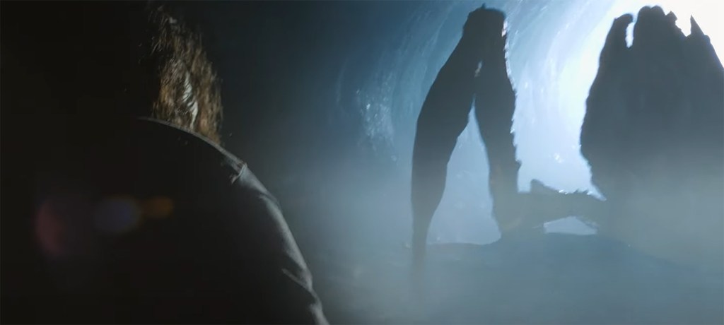 An insect monster in silhouette. 