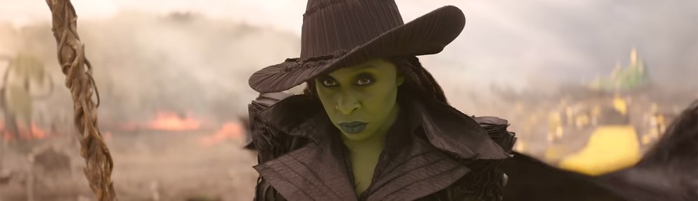 Cynthia Erivo as the Wicked Witch on the yellow brick road.