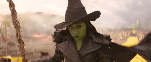 Cynthia Erivo as the Wicked Witch on the yellow brick road. 