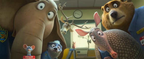 All the police turn and stare at Hopps & Wilde. 